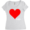 Besties Heart Family Matching Women's Triblend Scoop T-shirt