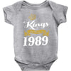 kings are born in 1989 Baby Onesie