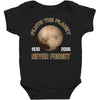 pluto the planet never forget Baby Bodysuit