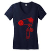 strap of the distribution of the engine Women's V-Neck T-Shirt