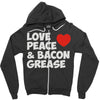 love peace and bacon grease Zipper Hoodie