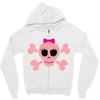 fummy pink skull long sleeve Zipper Hoodie