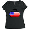 usa curling Women's Triblend Scoop T-shirt