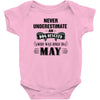 never underestimate an old man who was born in may Baby Onesie
