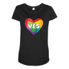 Yes Lgbt Heart Maternity Scoop Neck T-shirt