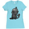 sad robot Ladies Fitted T-Shirt