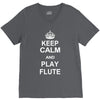 keep calm play flute V-Neck Tee
