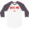 bite me halloween vampire teeth 3/4 Sleeve Shirt