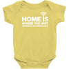 home is where the wifi funny Baby Onesie