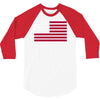 usa flag navy american 3/4 Sleeve Shirt