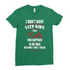 step kids white letter Ladies Fitted T-Shirt