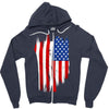 sa distress flag cool american Zipper Hoodie