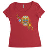 women's sugar skull purple Women's Triblend Scoop T-shirt