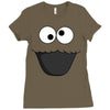Cookie Monster Face Ladies Fitted T-Shirt