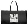 my day starts at noon Weekender Totes