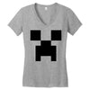 creeper face Women's V-Neck T-Shirt