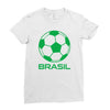 brasil sport soccer ball fun Ladies Fitted T-Shirt