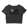 i love my soldier regular camouflage Crop Top