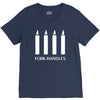 fork handles  four candles   funny V-Neck Tee