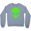 uomo alieno ufo stampa verde fluo divertente mitiche Crewneck Sweatshirt