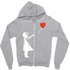 banksy style Zipper Hoodie