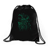 green vigilance Drawstring Bags