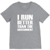 i run better than the government V-Neck Tee