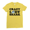 crazy lady shark Ladies Fitted T-Shirt