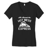 all aboard hot mess express train Women's V-Neck T-Shirt
