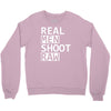 real men shoot raw funny photography Crewneck Sweatshirt