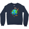 animal polygon around the planet Crewneck Sweatshirt