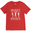 money over bitches graphic V-Neck Tee