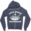 love peace and bacon grease Zipper Hoodie