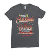 Merry Christmas To Father Of Great Awesome Ladies Fitted T-Shirt