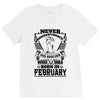 Never Underestimate Dog Rescuer Who Was Born February V-Neck Tee