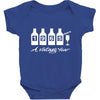 bottles 1965   mens funny Baby Bodysuit