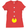 funny 80s pacman 'eating buttons' Ladies Fitted T-Shirt