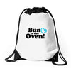 Bun in the Oven with Heart Baby Boy Drawstring Bags
