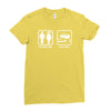 drifting   problem solved mens funny Ladies Fitted T-Shirt