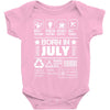 Born In July Baby Onesie
