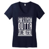 straight outta planet vegeta Women's V-Neck T-Shirt