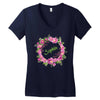 Floral Baby Name Women's V-Neck T-Shirt