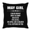 Super May Girl Throw Pillow
