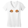 pumpkin skull hand Women's V-Neck T-Shirt
