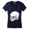 skull glitch Women's V-Neck T-Shirt