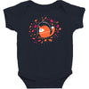 happy space fox   porky roebuck Baby Bodysuit