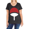 uchiha clan symbol crest   anime itachi sasuke naruto cosplay gift tee Ladies Curvy T-Shirt