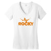 new rocky balboa stallone dark blue logo movie Women's V-Neck T-Shirt