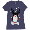 christmas penguin Ladies Fitted T-Shirt