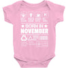 Born In November Baby Onesie